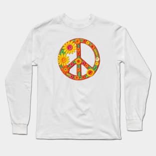 70s Peace sign patch Long Sleeve T-Shirt